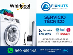 SERVICIO TECNICO FIXNUTS REPARACION -CENTRO DE LAVADO Y REFRIGERADORA WHIRLPOOL 960459148