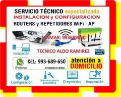 TECNICO DE INTERNET REPETIDORES PC LAPTOP CABLEADOS