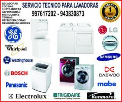 SERVICIO TECNICO PARA LAVADORAS, SECADORAS/FRIGIDAIRE, WHIRPOOL, GENERAL, LG, OTROS