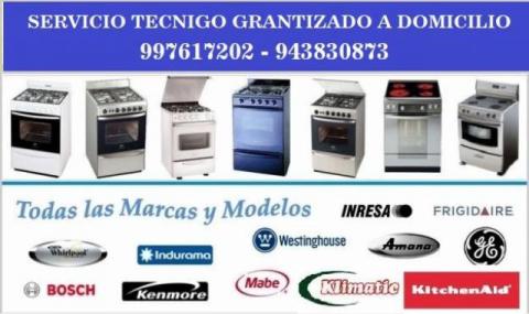 SERVICIO TECNICO PARA COCINAS/KLIMATIC, BOSCH, GENERAL ELECTRIC, MABE, OTROS/997617202